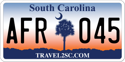 SC license plate AFR045