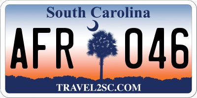 SC license plate AFR046