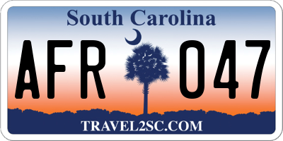 SC license plate AFR047