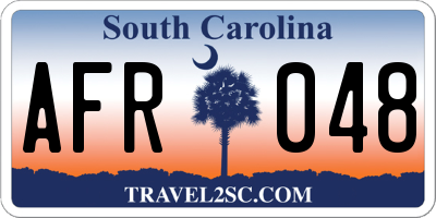 SC license plate AFR048