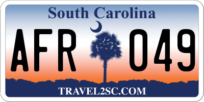 SC license plate AFR049