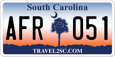 SC license plate AFR051