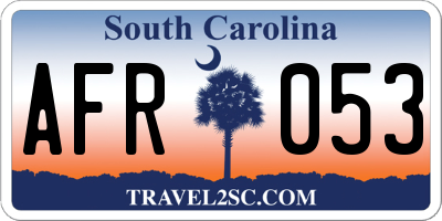 SC license plate AFR053