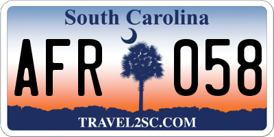 SC license plate AFR058