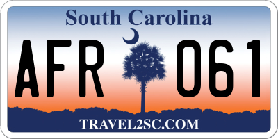 SC license plate AFR061