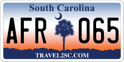 SC license plate AFR065