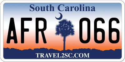 SC license plate AFR066