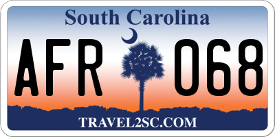 SC license plate AFR068