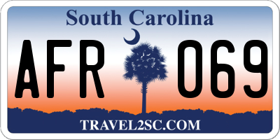 SC license plate AFR069