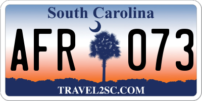 SC license plate AFR073