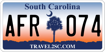 SC license plate AFR074