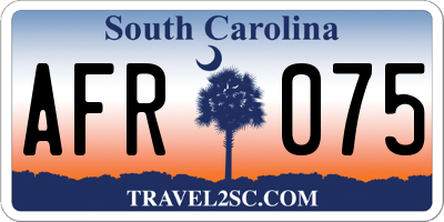 SC license plate AFR075