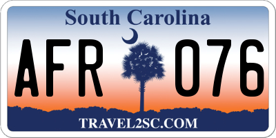 SC license plate AFR076