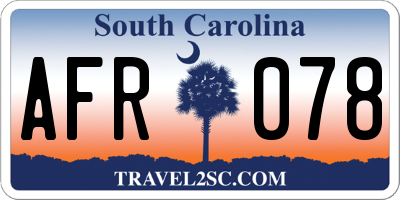 SC license plate AFR078