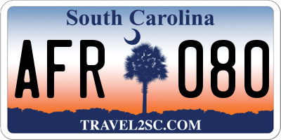 SC license plate AFR080