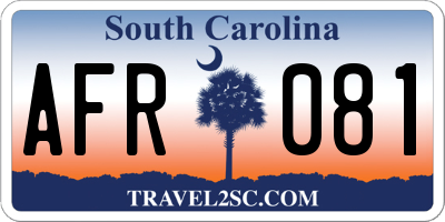 SC license plate AFR081