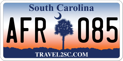 SC license plate AFR085