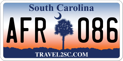 SC license plate AFR086