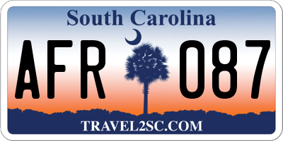 SC license plate AFR087