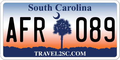 SC license plate AFR089