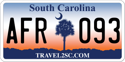 SC license plate AFR093