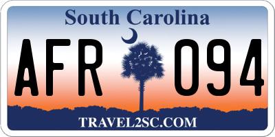SC license plate AFR094