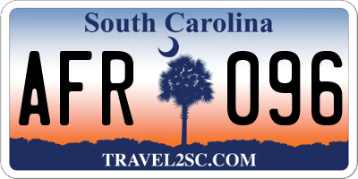 SC license plate AFR096