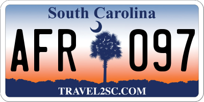 SC license plate AFR097