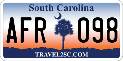 SC license plate AFR098