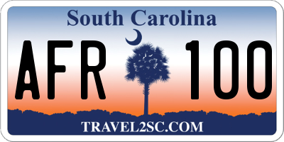 SC license plate AFR100