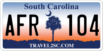 SC license plate AFR104