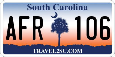 SC license plate AFR106