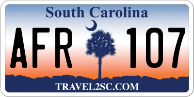 SC license plate AFR107