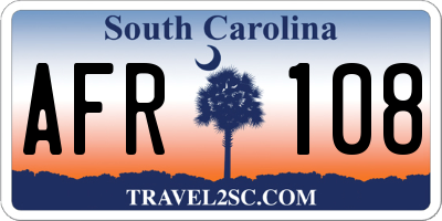 SC license plate AFR108