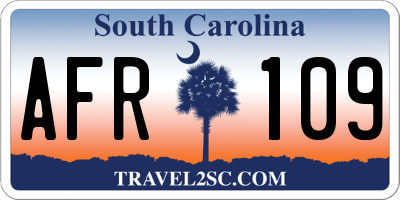 SC license plate AFR109