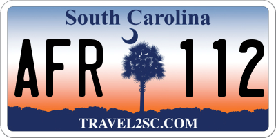SC license plate AFR112