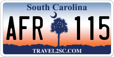 SC license plate AFR115