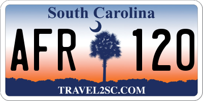 SC license plate AFR120