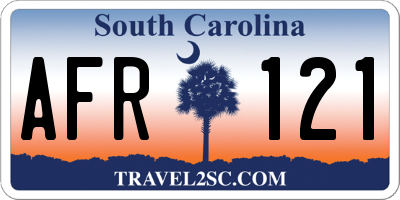 SC license plate AFR121