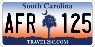 SC license plate AFR125