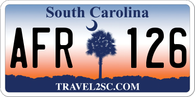 SC license plate AFR126