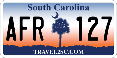 SC license plate AFR127