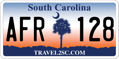 SC license plate AFR128