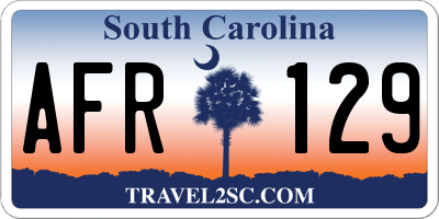 SC license plate AFR129