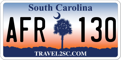 SC license plate AFR130