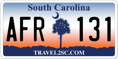 SC license plate AFR131
