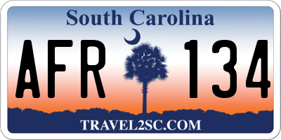 SC license plate AFR134