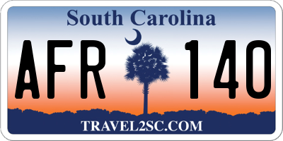 SC license plate AFR140