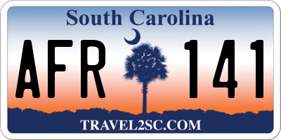 SC license plate AFR141