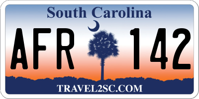SC license plate AFR142